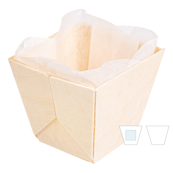 Holzcontainer mit Silikonform